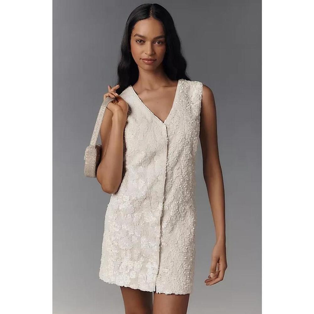 Sunday in Brooklyn Cream Sequin Mini Dress